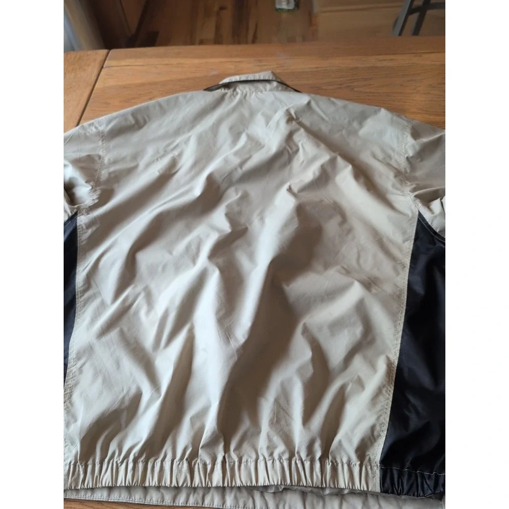 Dockers Golf Nylon Windbreaker Coat Mens Beige Black Pullover Jacket 1/4 Zip XXL